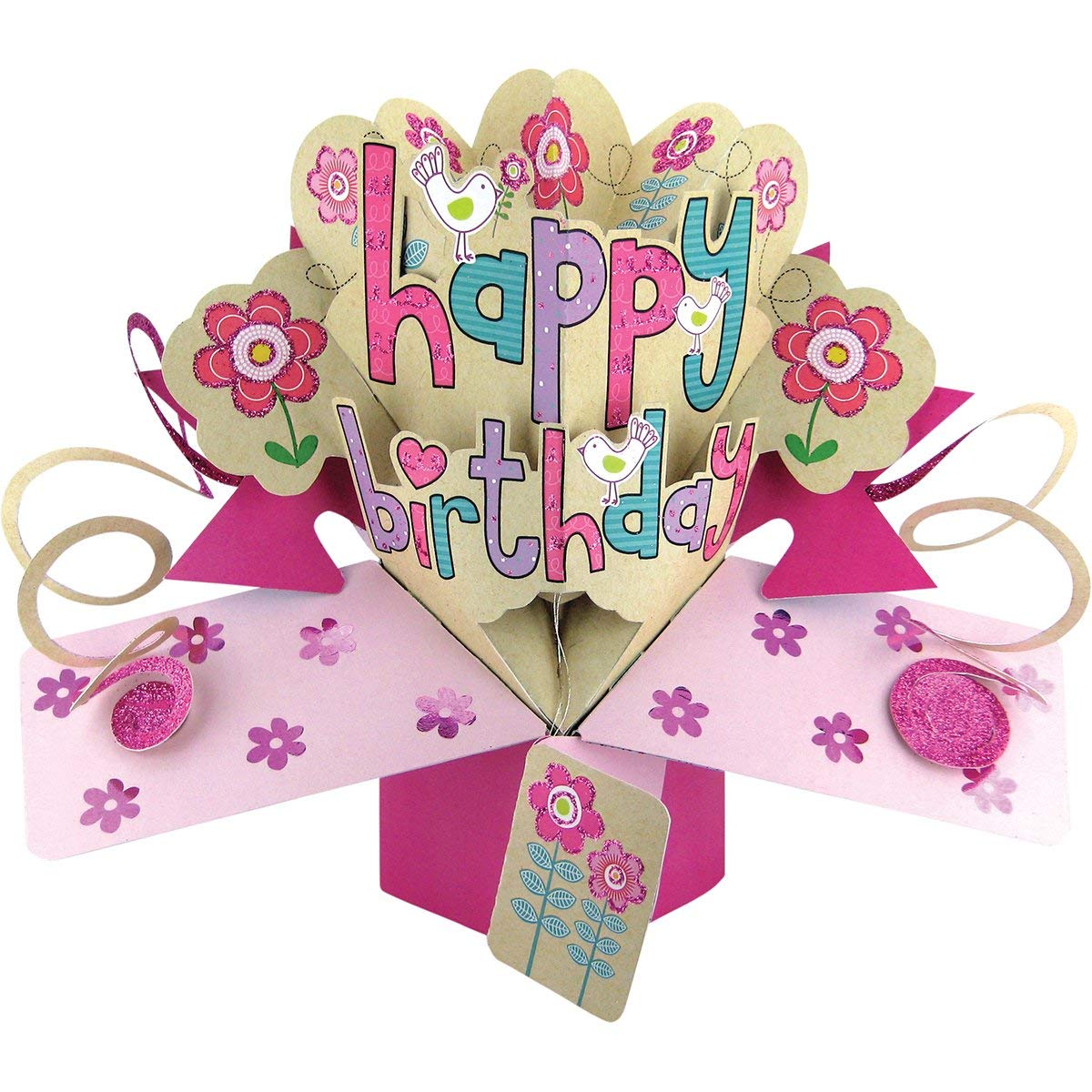 Express Yourself Mip Pink Second Nature Ltd Pop-Up 3D Greeting Card (1/Pack),