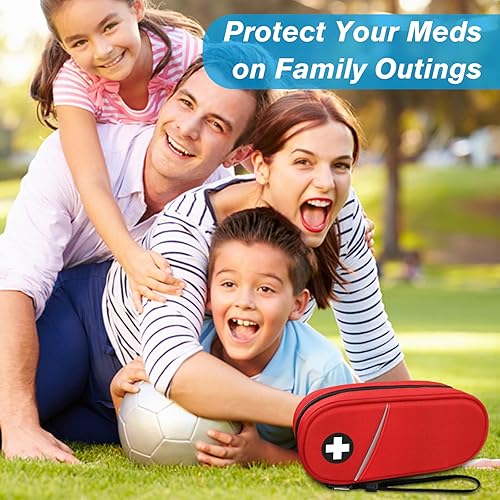 Miniatura 7 de SITHON Estuche de Transporte Médico para EpiPen Aislado, Bolsa Organizadora de Medicamentos de Viaje, Bolsa Médica de Emergencia que Contiene 2