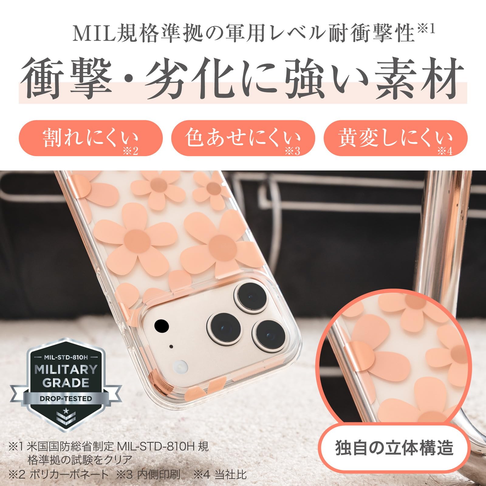 Amazon.co.jp: 【SwitchEasy】 iPhone 17 Pro 対応 ケース クリア 花柄