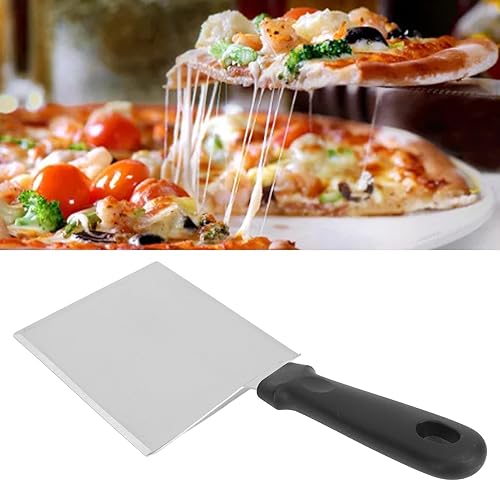 Miniatura 8 de Espátula de pizza de acero inoxidable, espátula de cocina para pasteles, pizza, panqueques, salteado, cocina (espátula cuadrada, mango de plástico)