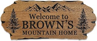 Personalized Rustic Cabin Sign - Custom 3D Carved Wood Welcome Plaque for Farmhouse Outdoor Home Decor