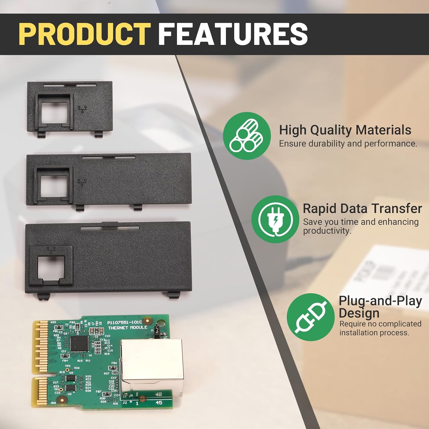 P1112640-015 Built-in Wired Network Card PCBA Board Upgrade Ethernet Module Kit Compatible with Zebra ZD421C ZD421D ZD421T Desktop Thermal Label Barcode Printer 203dpi 300dpi - Image 4