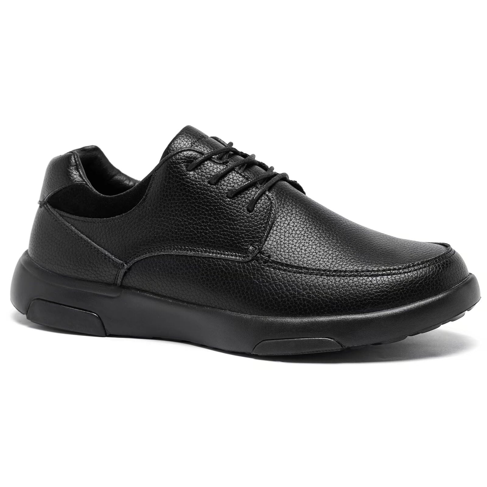 OrthoComfoot Men's Orthopedic Leather Dress Walking Shoes: Comfortable Plantar Fasciitis Fashion Sneakers with Arch Support, Casual Flat Feet Business Work Shoes for Foot and Heel Pain Relief