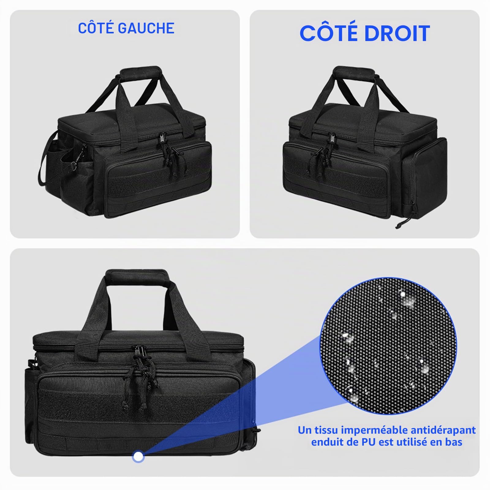 Sac à outils pour homme - Ouverture ouverte - Avec base renforcée