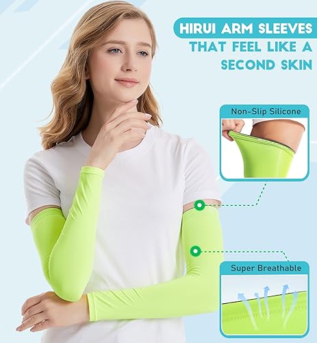 Miniatura 9 de HiRui Mangas de compresión de brazo para hombres, mujeres y jóvenes, protección UV, 20-30mmHG, soporte para tatuaje, transpirable, absorbe la humedad