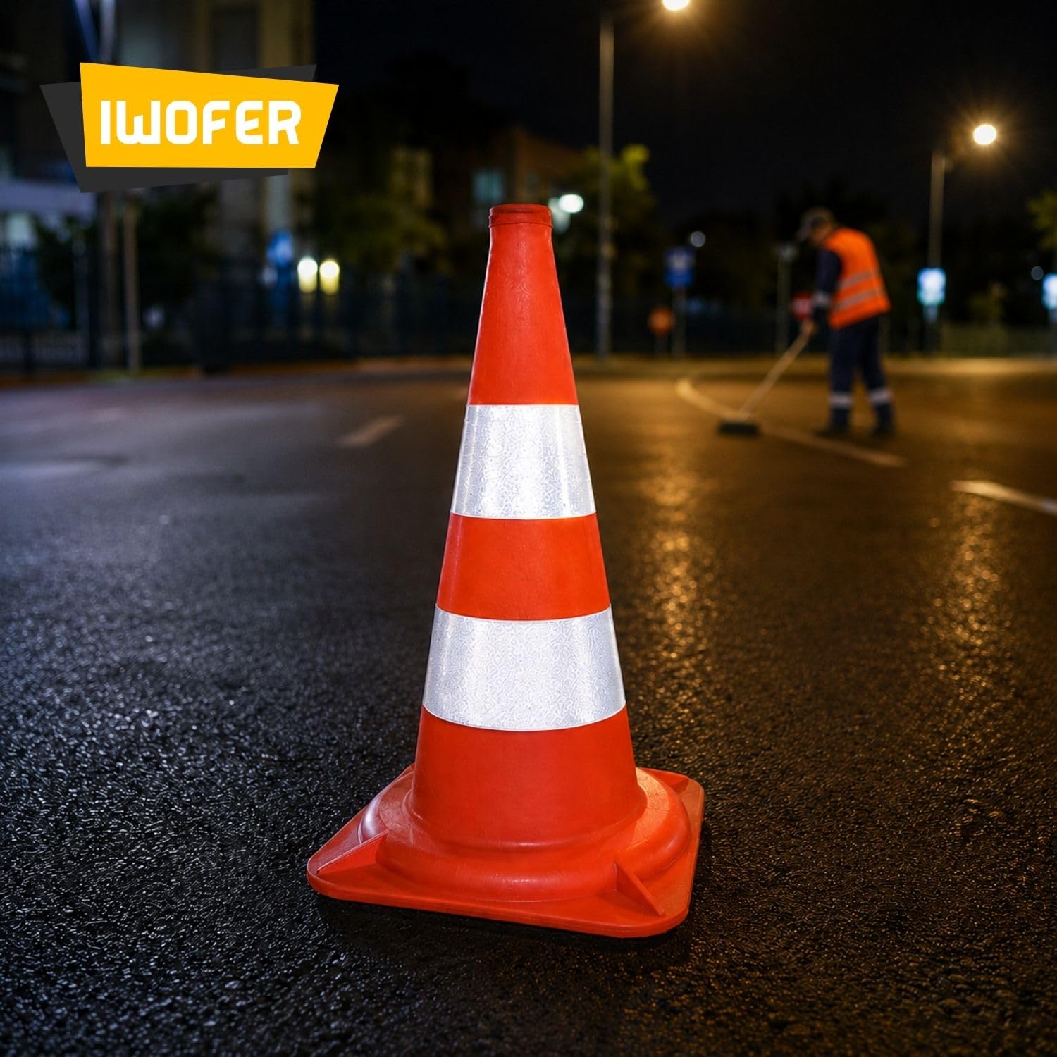 Cono Segnaletico Stradale 50 cm - Alta Visibilità - Ideale per Cantieri, Autoscuola, Traffico, Delimitazione, Magazzino, Sicurezza, Sport (20)