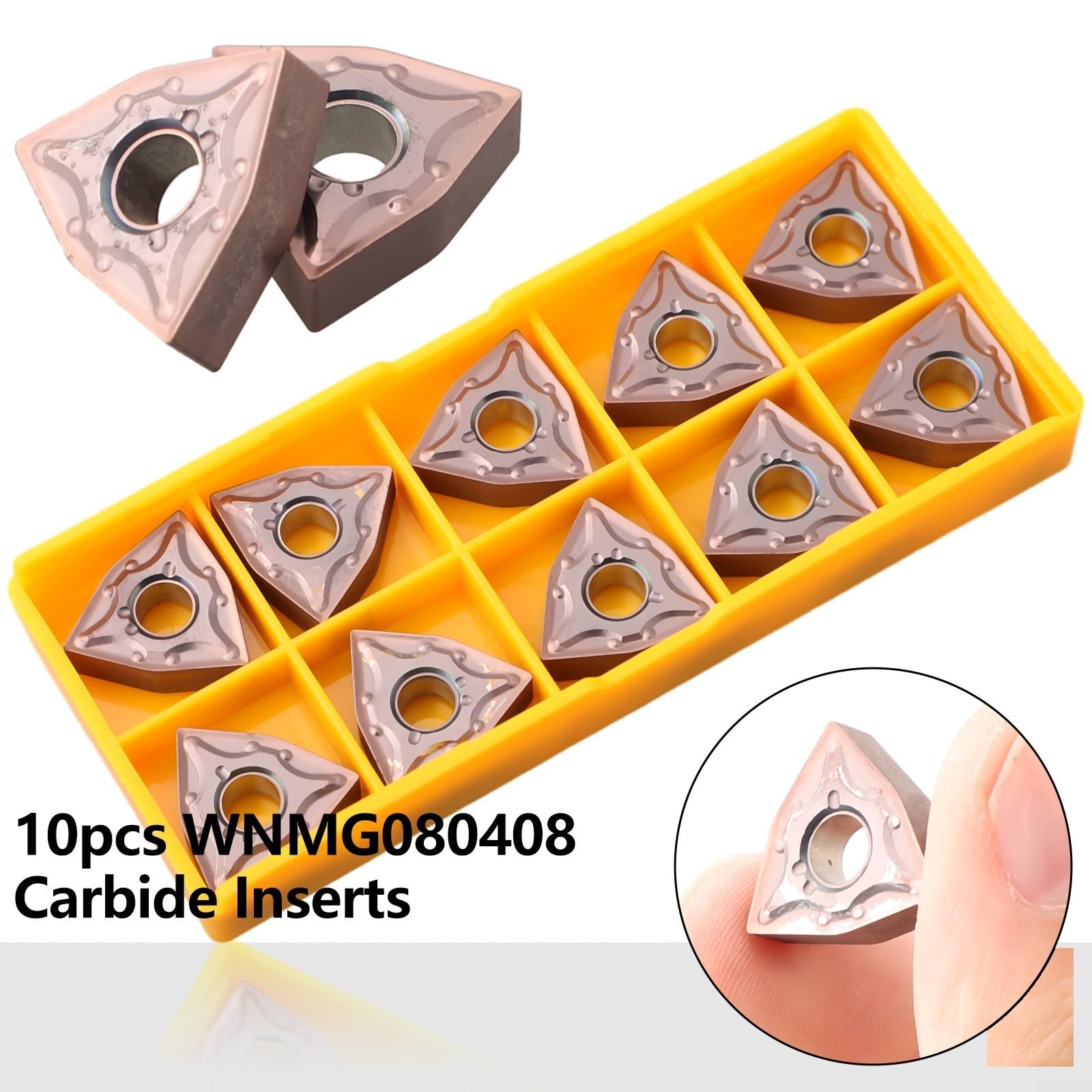 WNMG0804 Lot de 10 inserts en carbure pour porte-outils de tour MWLNR, efficaces dans les tâches de finition et de finition