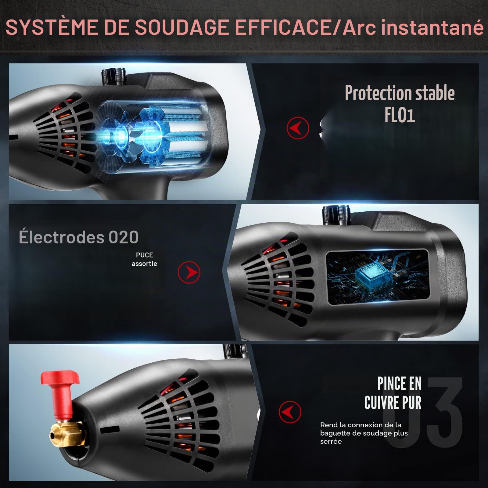 MMA Poste a souder, ARC Machine à souder IGBT, 140A Portable Poste à souder,Affichage Digital LCD Souder,1.5 kg 220V/3000W ARC Poste à Souder