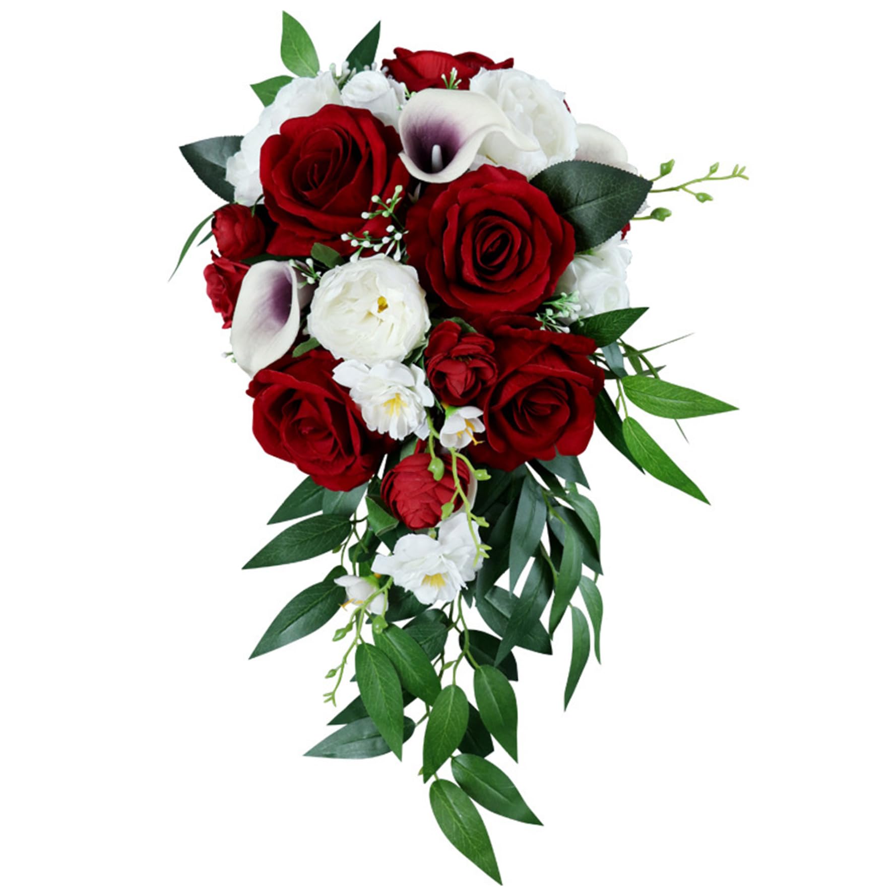 Bouquet de mariage pour mariée vin blanc et lys calla rouge