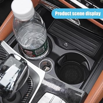 smilfuy 2PCS Car Cup Holder Coasters, 2.75 Inch Non-Slip Anti Dust Cup Mats | Car Console Cup Holder Insert Coaster Auto Insulated Mats, Universal Interior Accessories for Most Cars SUVs Trucks, Black