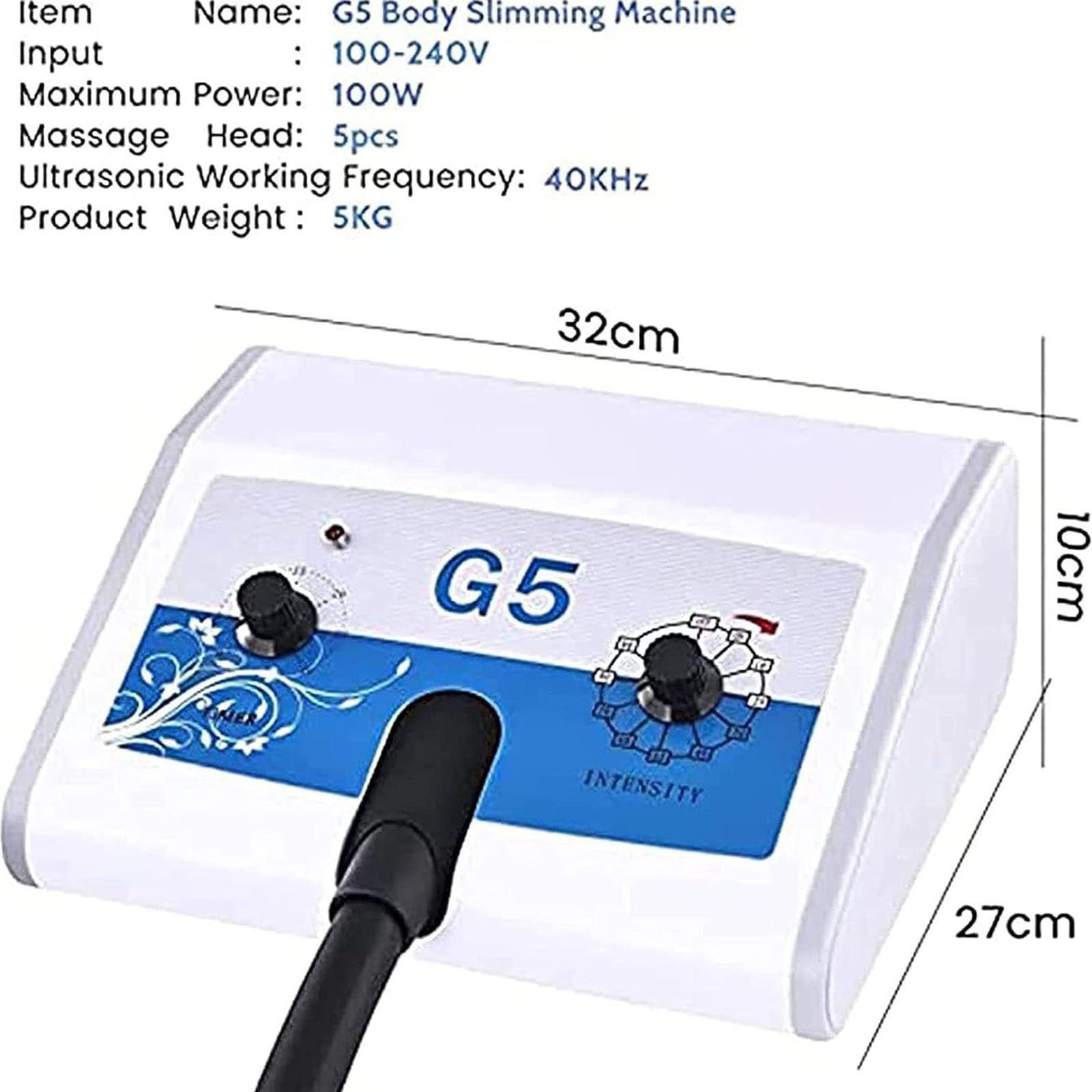 Massager Dimagrante Elettrico G5 Ad Alta Frequenza, Massaggiatore A Vibrazione G5, Massaggiatore Per Modellare Il Corpo Ad Alta Frequenza, Con 5 Teste Di Massaggio