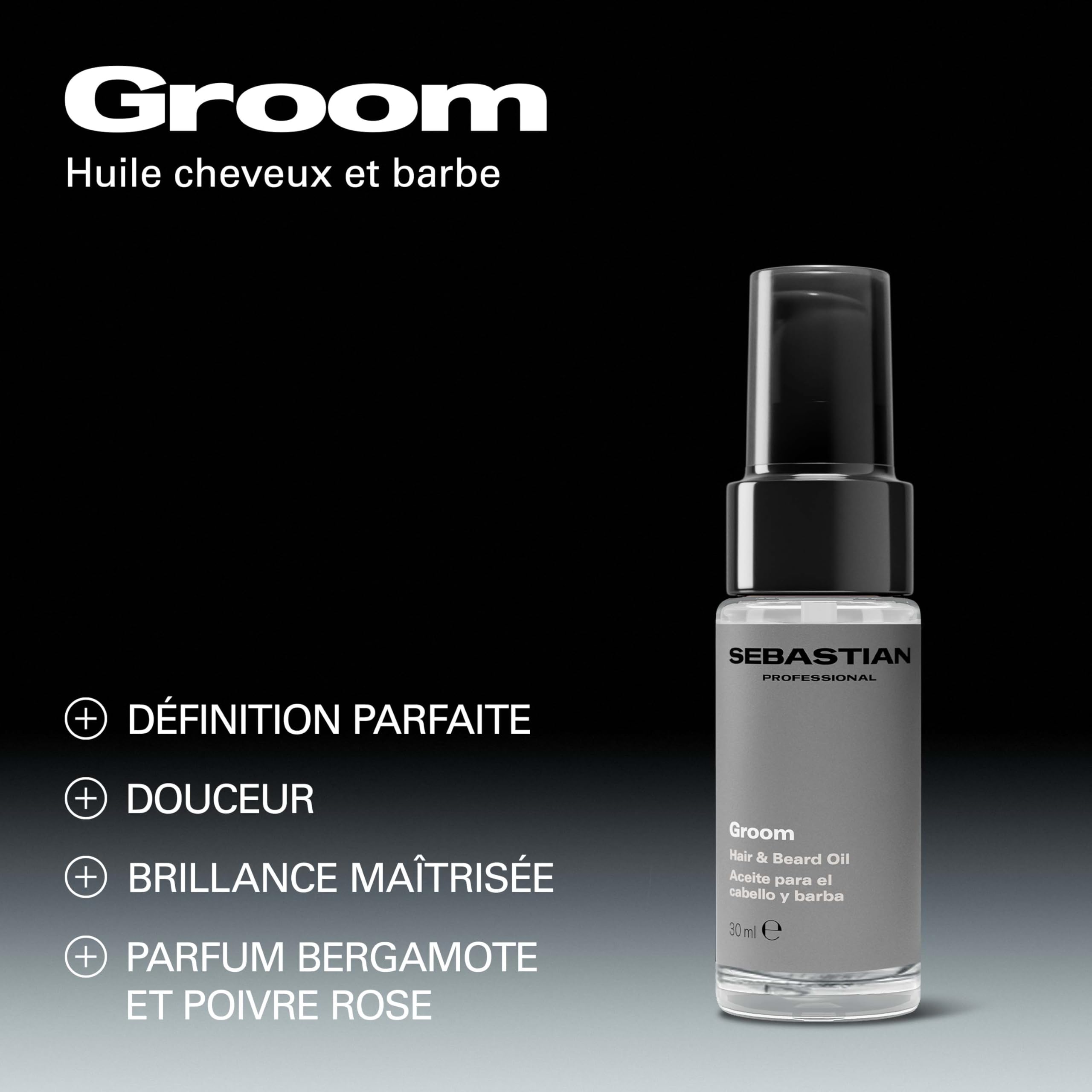 Sebastian Professional Groom – Huile cheveux et barbe nourrissante professionnelle – 30 ml