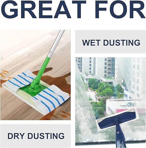 Miniatura 2 de Frescares 50 paños de microfibra semi-desechables para trapeador compatibles con barredoras y todos los paños de repuesto de trapeador seco y húmedo