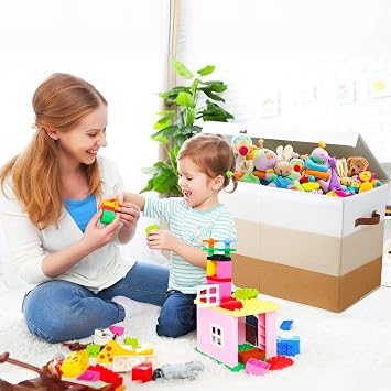 Mayniu Large Toy Box Chest with Divider, Sturdy Toy Storage Organizer Bin Baskets