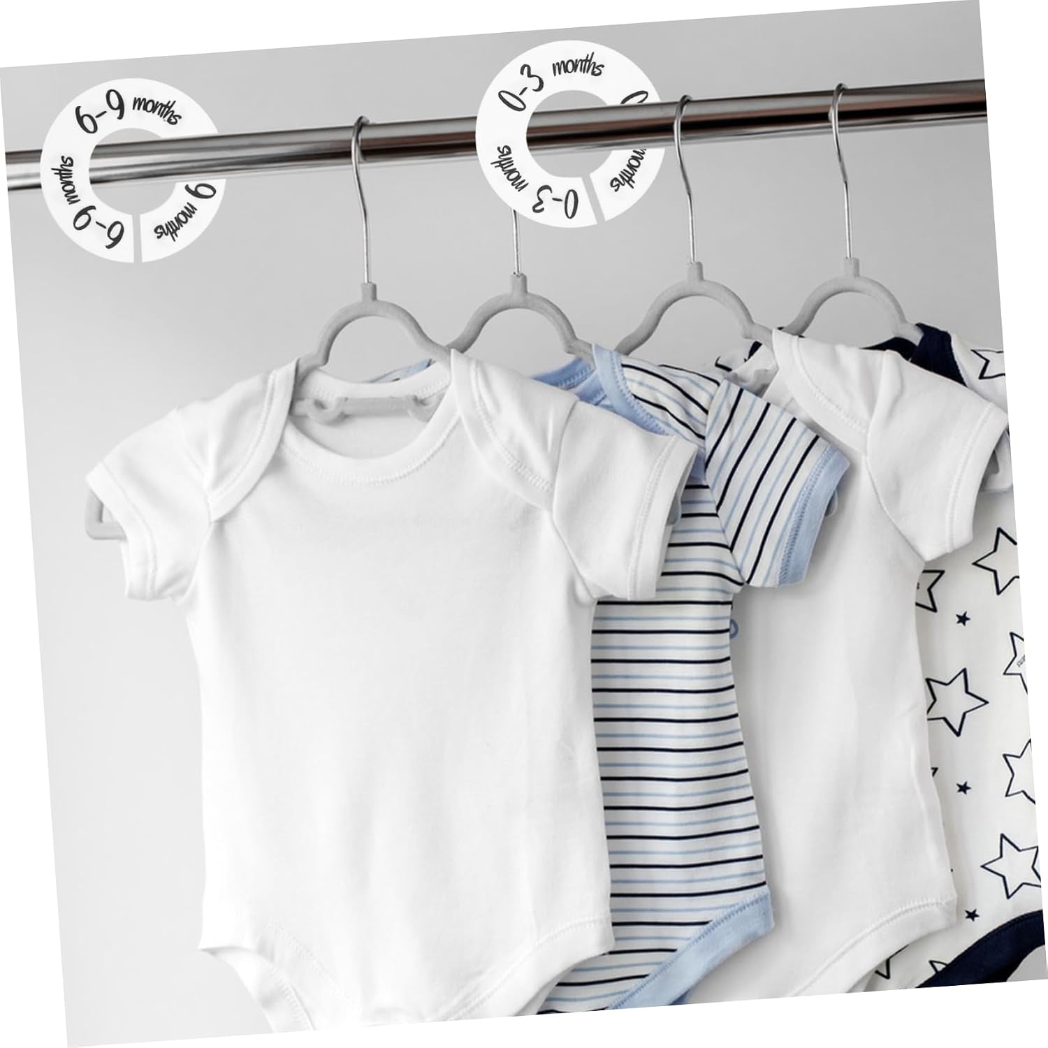 2 Set Circular Plastic Closet Size Dividers for Baby Wardrobes image 3