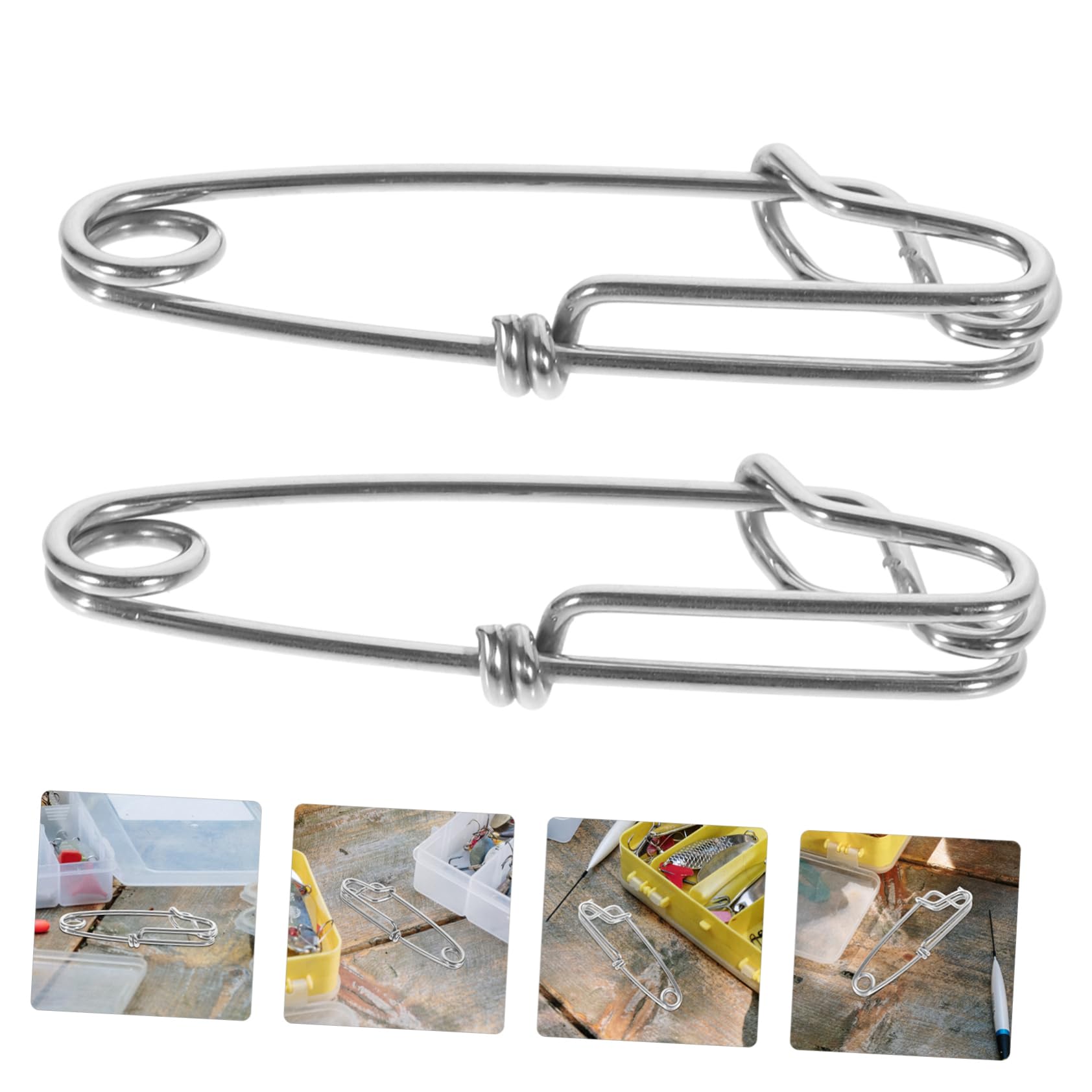 ibasenice 4 Ensembles Épingle À Paupières Connecteur Rapide Fishing Hameçon Peches Poisson Accessoires De Pêche pour Hommes Clips De Pêche Acier Inoxydable Silver 10 Pièces * 4