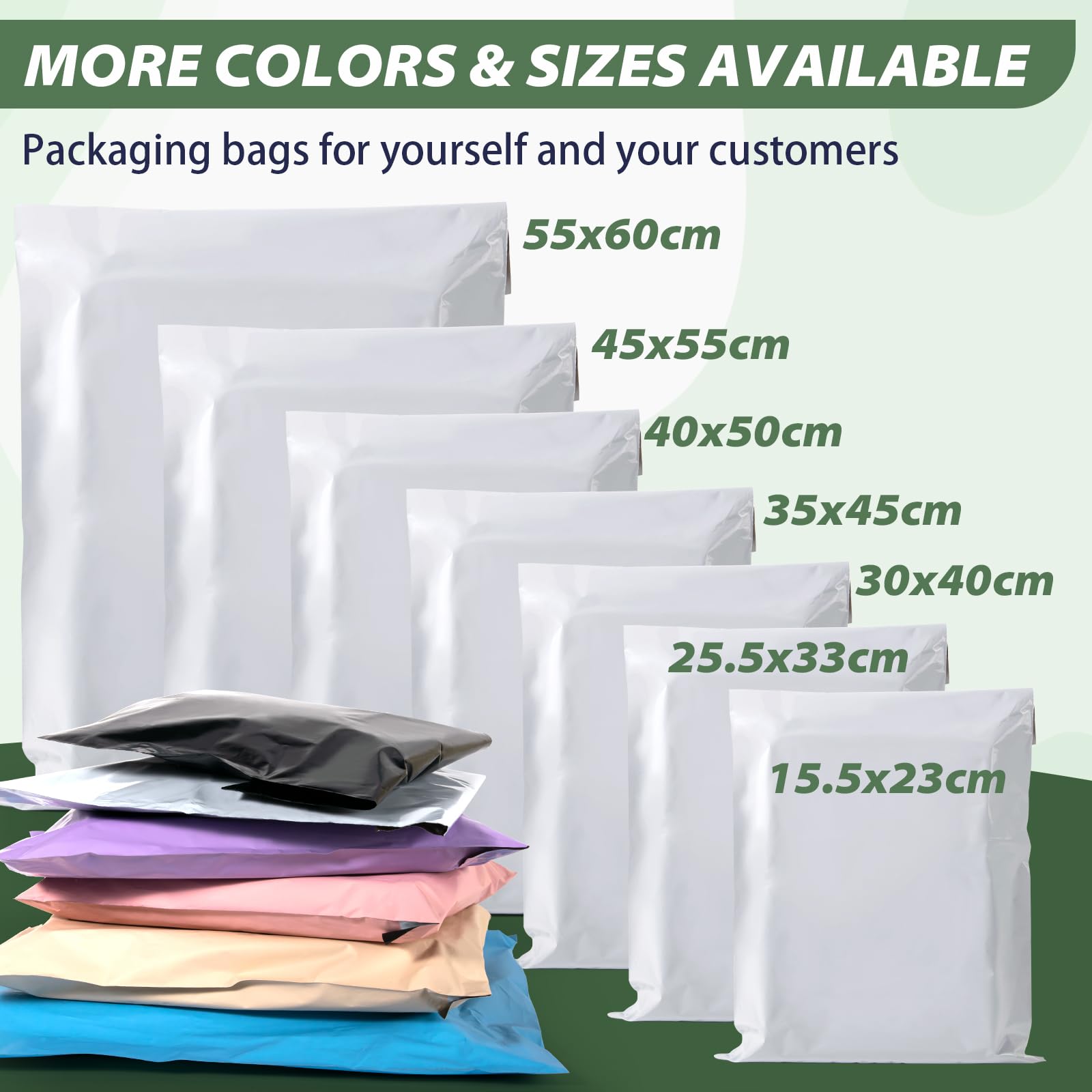 100 Piezas Bolsas Envio Vinted de Polietileno Plástico Blanco, Bolsas de Envio Con Cinta Autosellante, Bolsas para Envíos para Pequeñas Empresas y Tiendas Minoristas (30X40cm)