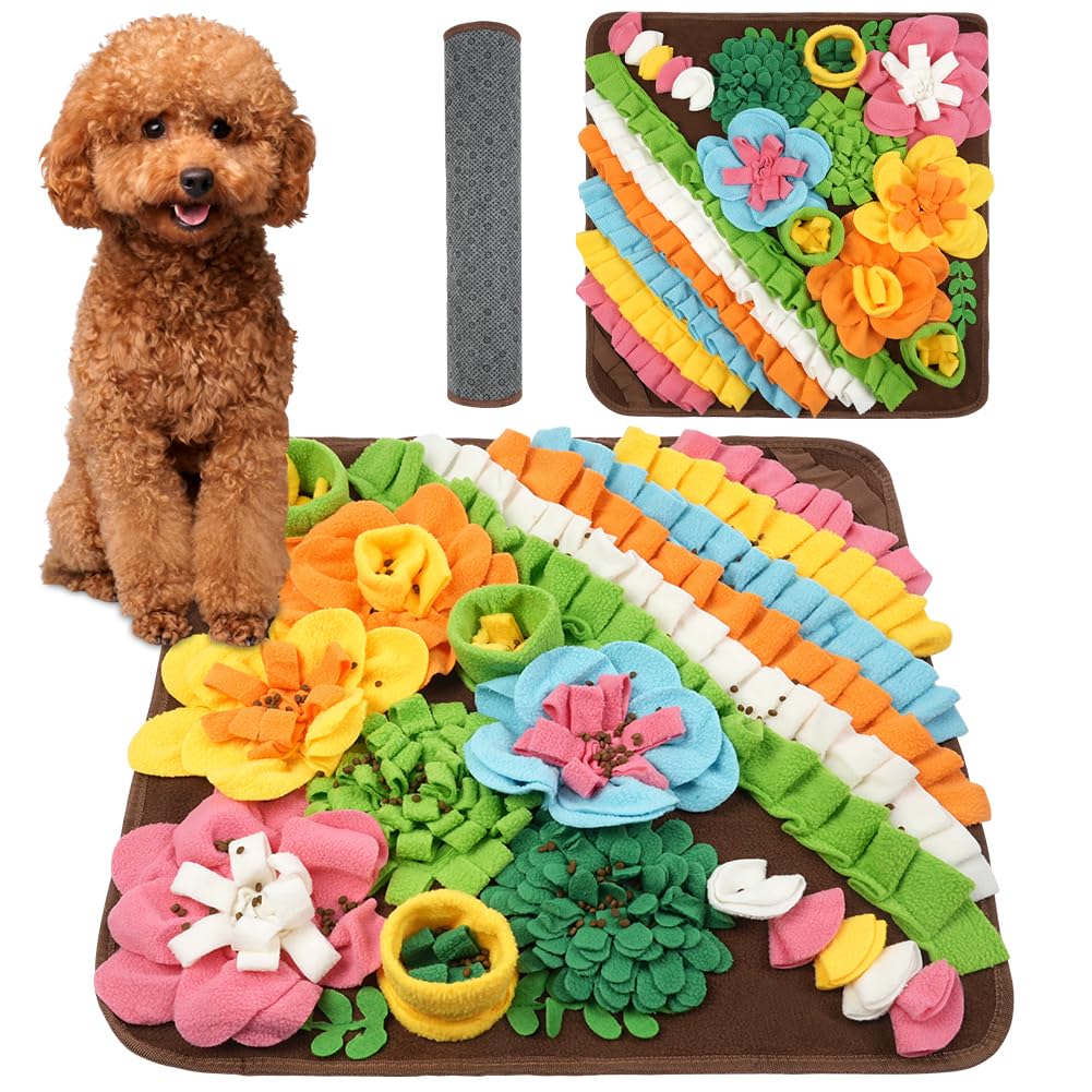 OSDUE Tappeto Olfattivo Cane, 50cm Foraggiamento Tappeto per Cani Addestramento Foraggiamento di Animali Lavabile Antiscivolo Tappetino Puzzle di Snuffle Giocattolo per Cani Attivazione Mentale Cane B