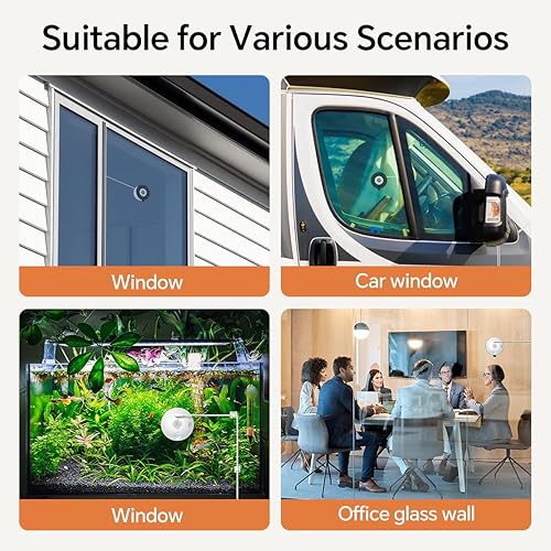 Miniatura 5 de Cámaras de ventana Gosulub para seguridad del hogar: cámara interior para monitoreo exterior con visión nocturna a todo color 2K, detección de