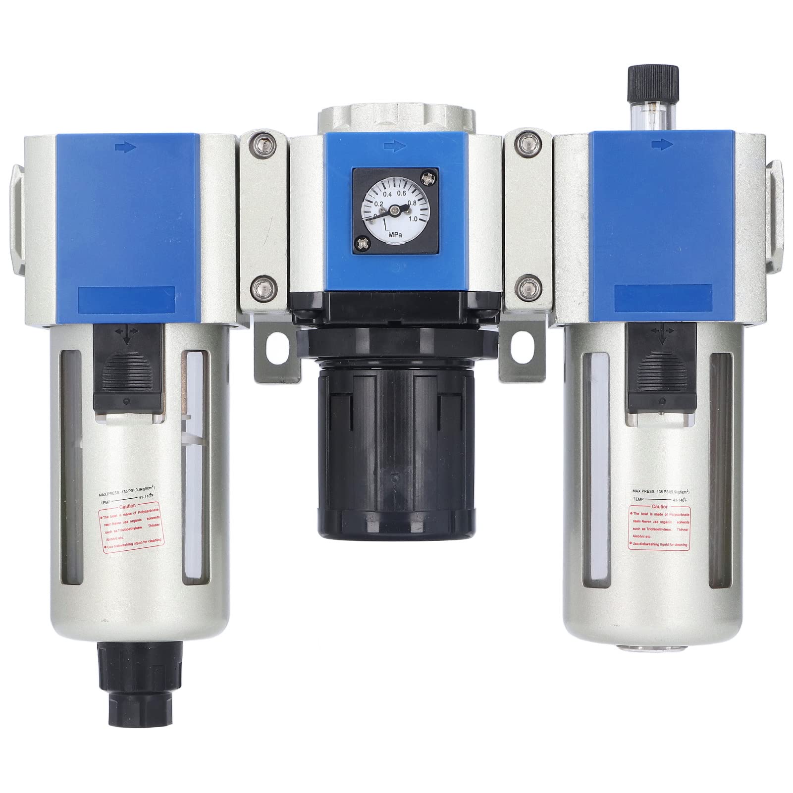 Filtro de Aire de 3 Etapas, Filtro de Aire de Aleación de Aluminio Lubricador Regulador de Presión Combo GC400 15 con Copa de Aceite de 160 CC 40 μm o 5 μm para Sistemas Neumáticos de