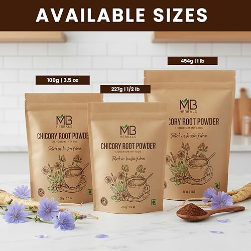 Miniatura 9 de MB Herbals Polvo de Raíz de Achicoria Instantánea 227 Gramos (0.5 lb / 8 oz) | Tostado y Granulado | Sin Gluten | Se Disuelve Instantáneamente en