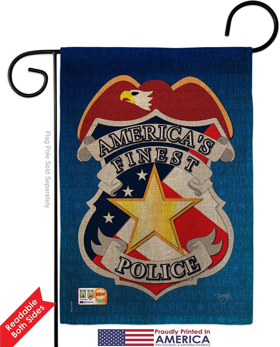 Police Burlap Burlap Garden Flags Pack First Responders Cop Law Enforcement Sheriff Officer Blue Line Support Our Troops Small Decorative Gift Yard House Banner Double-Sided Made In USA 13 X 18.5