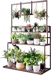 COPREE Bamboo 3-tier Hanging Plant Stand Ladder Planter Shelves Flower P...