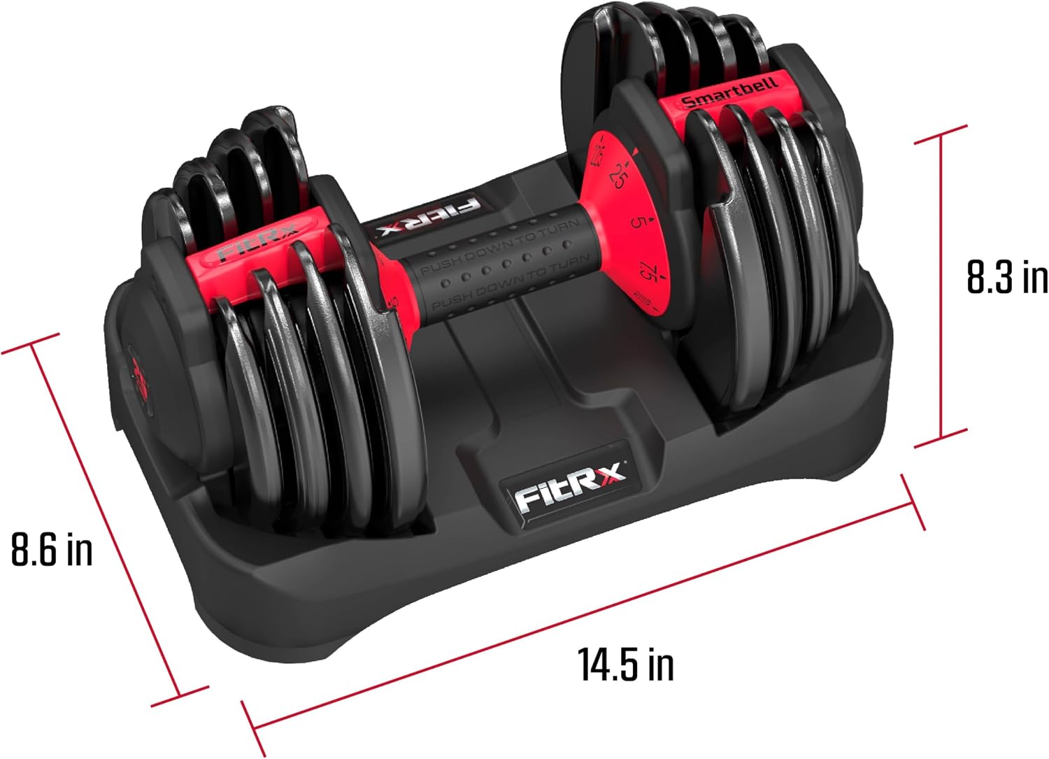 Adjustable Dumbbell, 9 in 1, 25 lb, Weight in 2.5lbs Increments, Home Gym