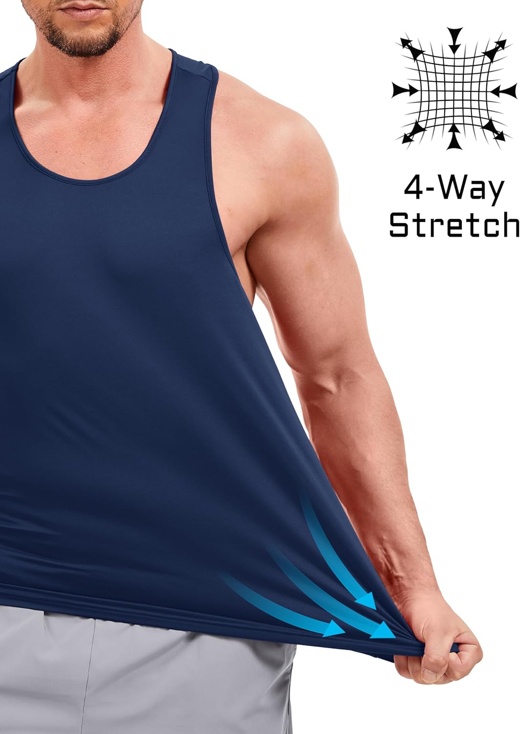 TACVASEN Mens Workout Tank Top UPF 80+ Y-Back Muscle Shirts Quick Dry Sleeveless Tee Shirt for Swim Beach Gym Athletic - Image 7