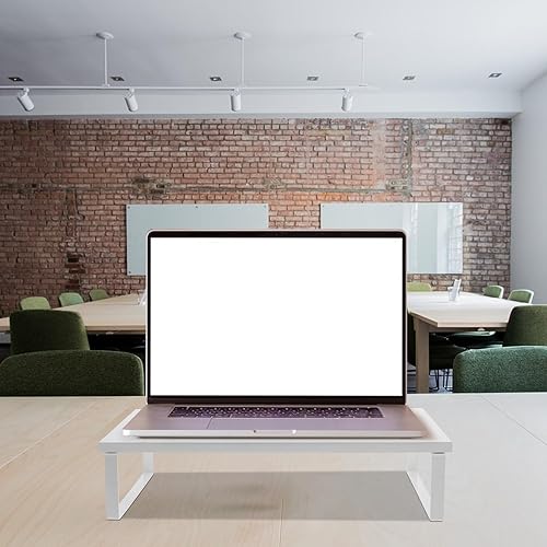 Miniatura 9 de Mikinona Sturdy Monitor Stand Riser White Desktop Table Stand for Laptop Printer Storage Home Office School Desk Organizer Compact Display Elevation