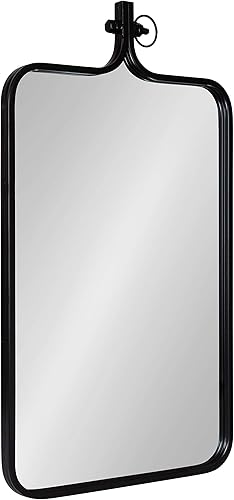 Kate and Laurel Yitro - Espejo de pared rectangular moderno, 20 x 35 pulgadas, color negro, espejo industrial decorativo para pared