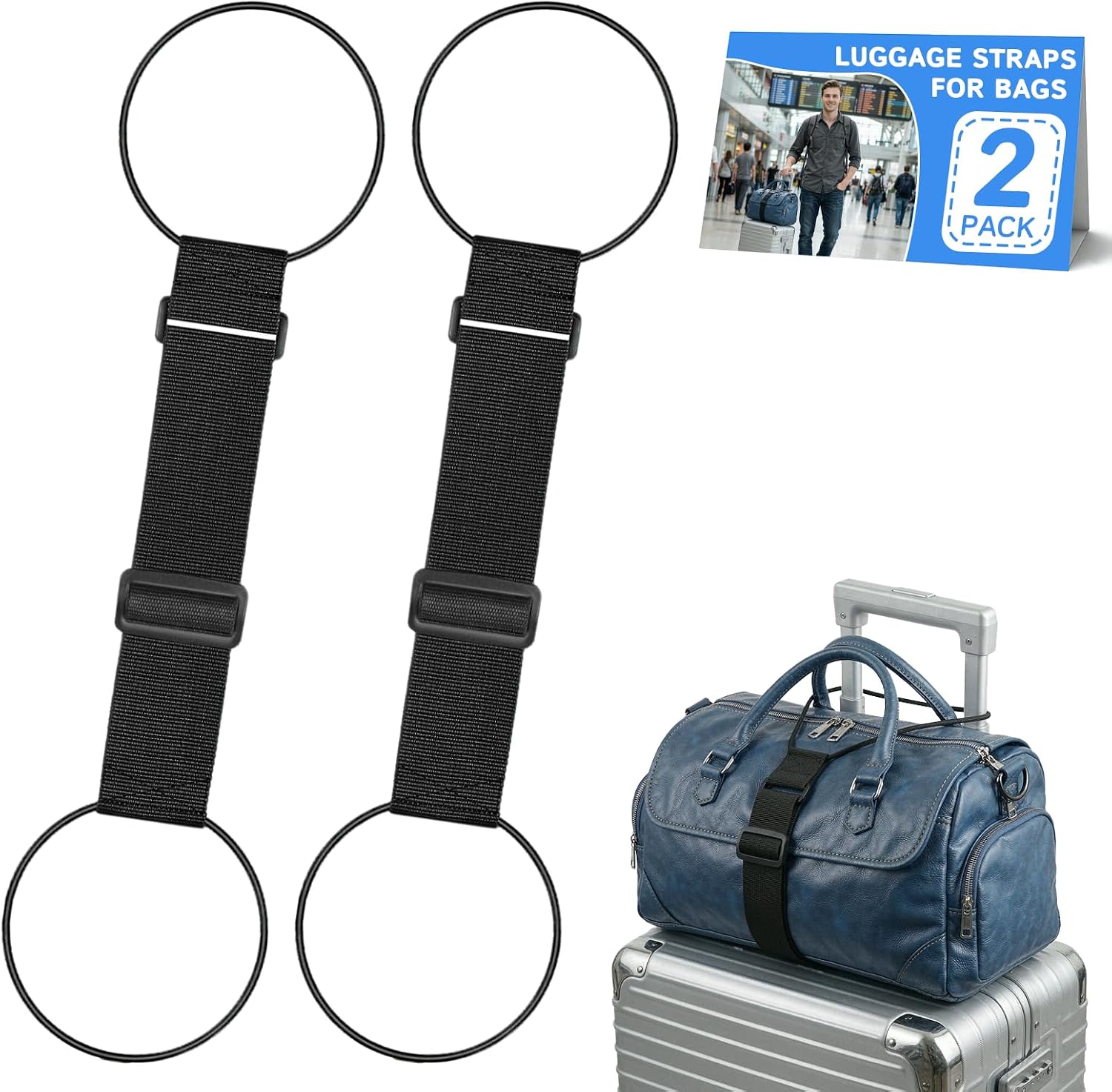 Adjustable Luggage Straps for Suitcases,Connecting Bags to Suitcase