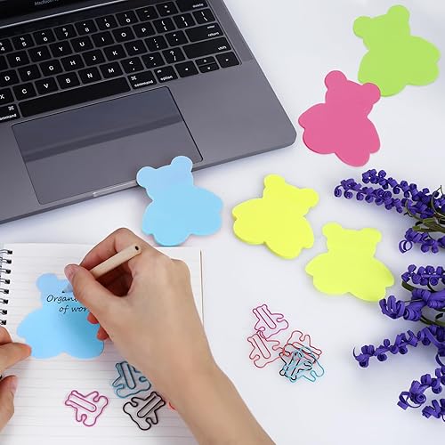 Miniatura 3 de TIESOME Lindas notas adhesivas para perros con clips de papel, 210 hojas de notas autoadhesivas de animales de dibujos animados, pestañas de índice