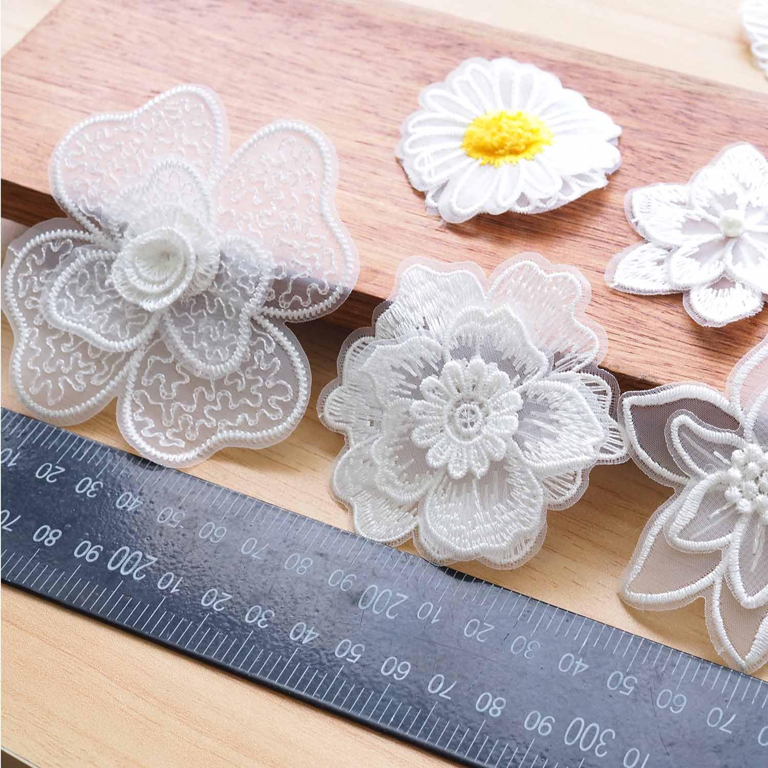 Amazon.co.jp: sempiterno 人気レース生地 刺繍花 花と蝶のパターン 