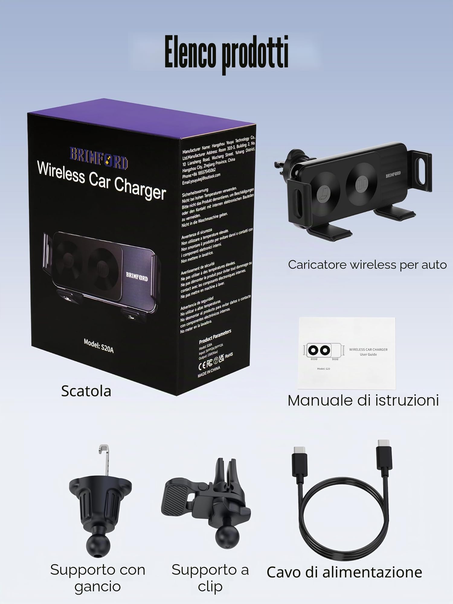 Caricatore Wireless Auto per Z Fold 6, Design a Doppia Bobina per Ricarica Ottimale, Supporto Telefono Auto Wireless con Apertura/Chiusura Automatica e Rotazione 90°, Ricarica Rapida 15W