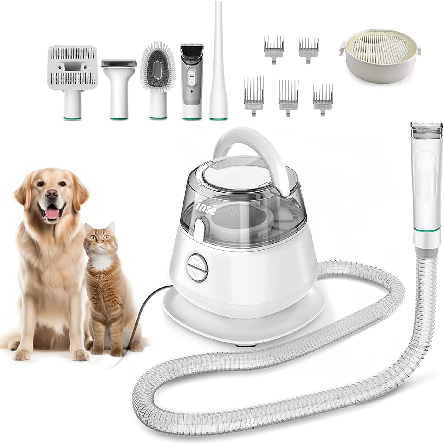 INSE Pet Grooming Vacuum, Dog Grooming Vacuum & Dog