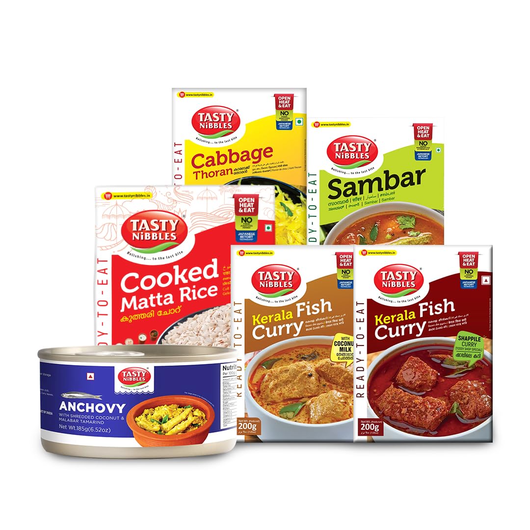 Ready to Eat Meen Oonu Everyday Pack|Traditional Kerala Feast |Seafood Feast |Kerala Cuisine|5 Mouth-Watering Dishes|Open Heat & Eat | Vegetarian| Japanese Retort Technology