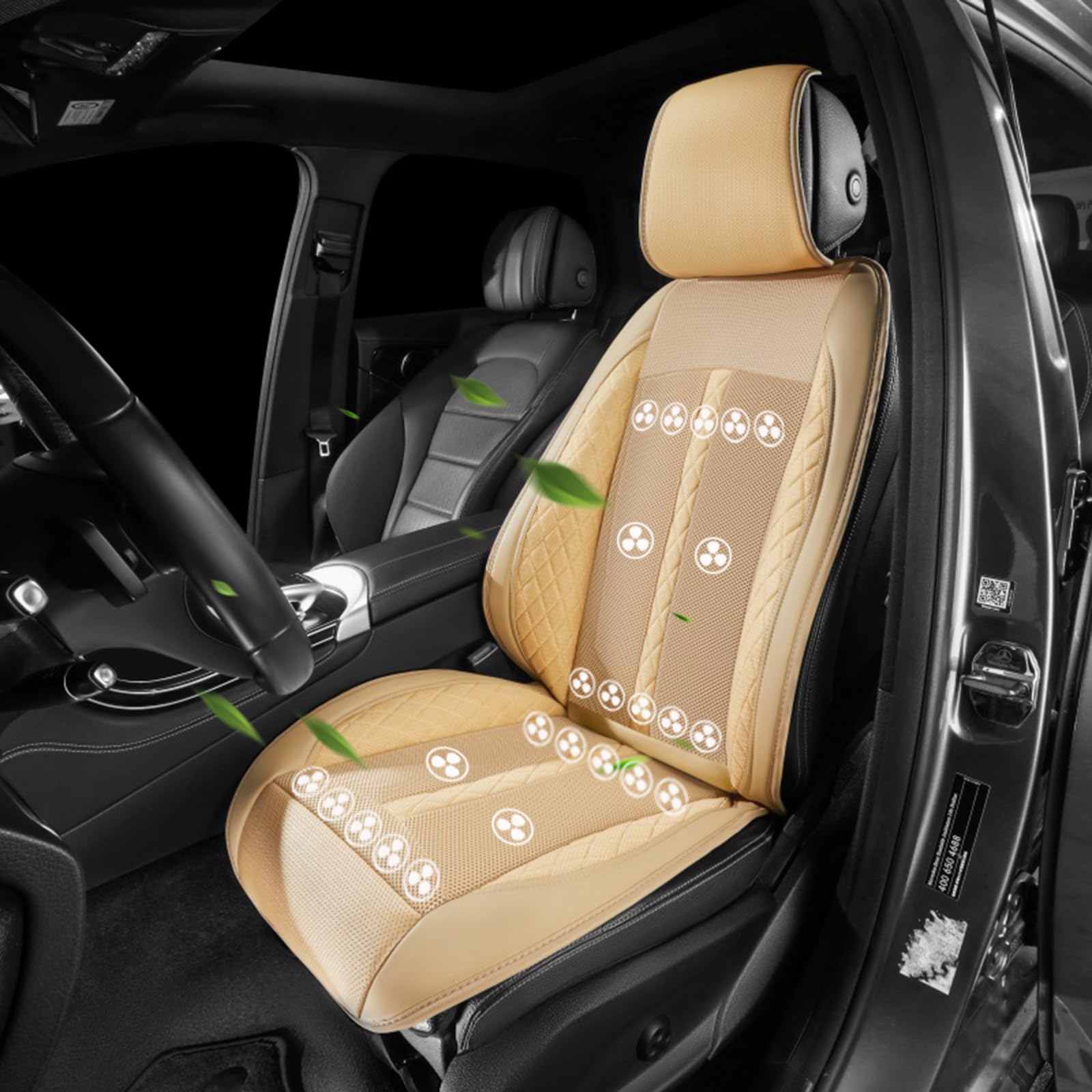 Coprisedile Ventilato EnweKapu Con 8 Ventole | Antisudore Per Auto | 3 Livelli Di Raffreddamento | 12V/24V - Foto 6