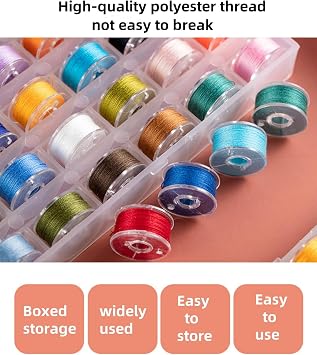 36pcs Polyester Plastic Sewing Thread bobbins Set
