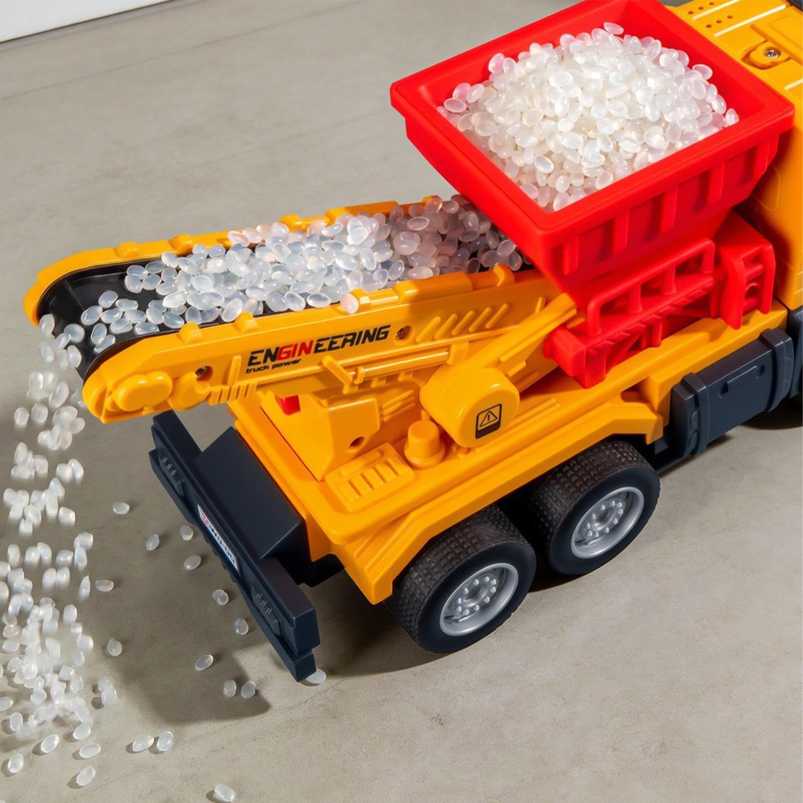 Construction Truck Toy, Electric Dumper Vehicle Set, 9,84 x 3,46 x 4,72 system transportu dźwiękowego z interaktywnym ruchem, trwała jednostka do zabawy, zabawka do zabawy dla dzieci