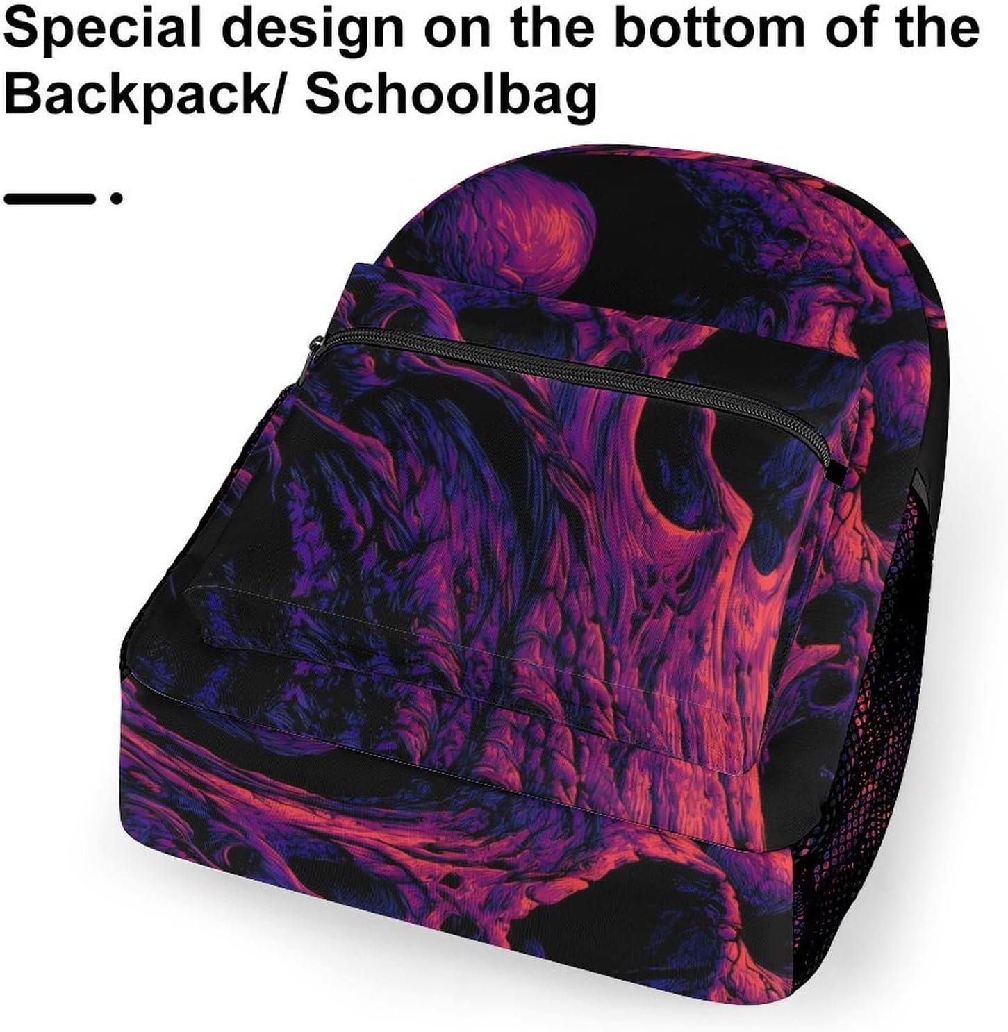 Evil Skull Purple Art Unisex Backpack Casual Daypacks Lightweight Shoulders Bag for Camping Hiking Travel