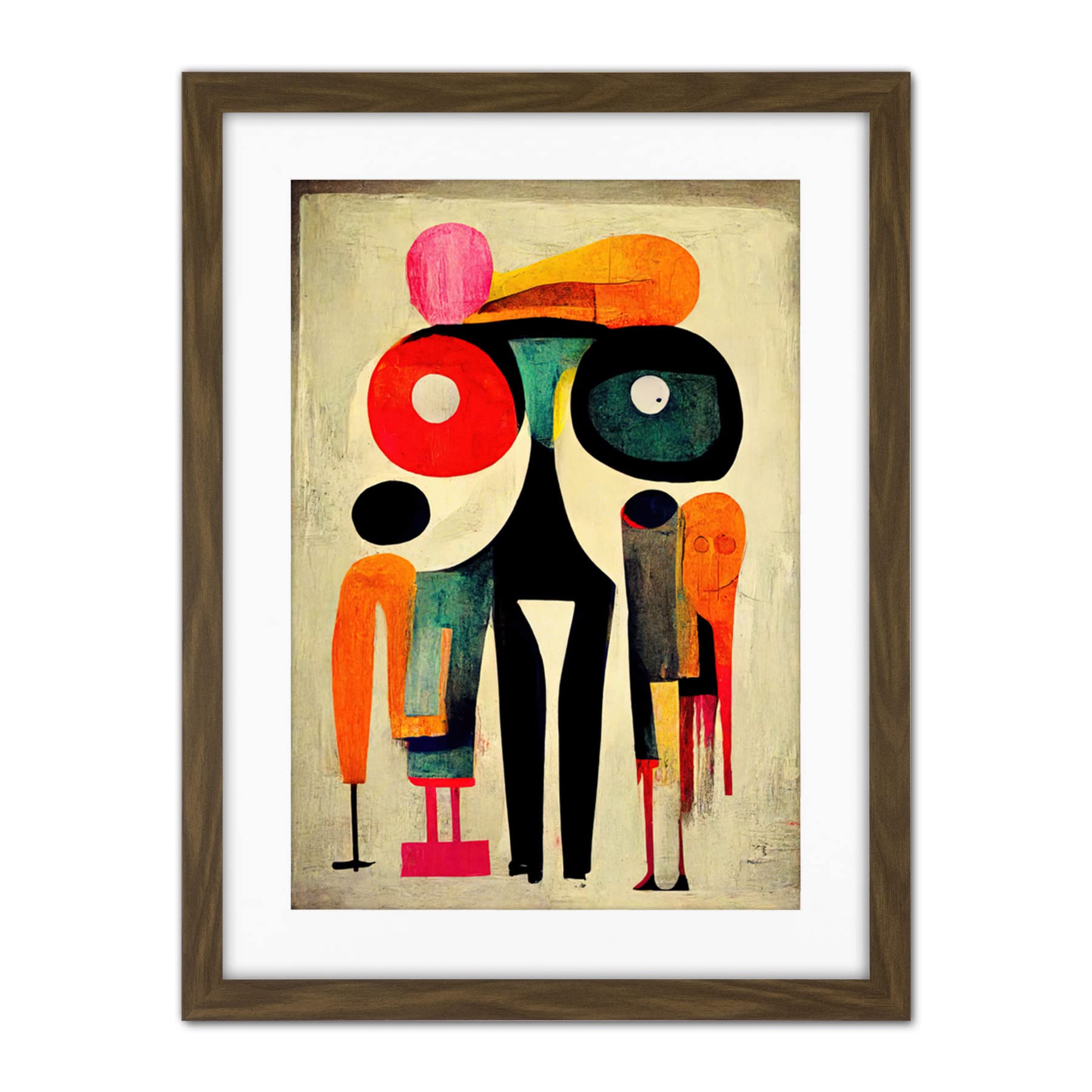 Doppelganger33 LTD Abstract Colourful Pop Art People Artwork Framed Wall Art Print 18X24 Inch