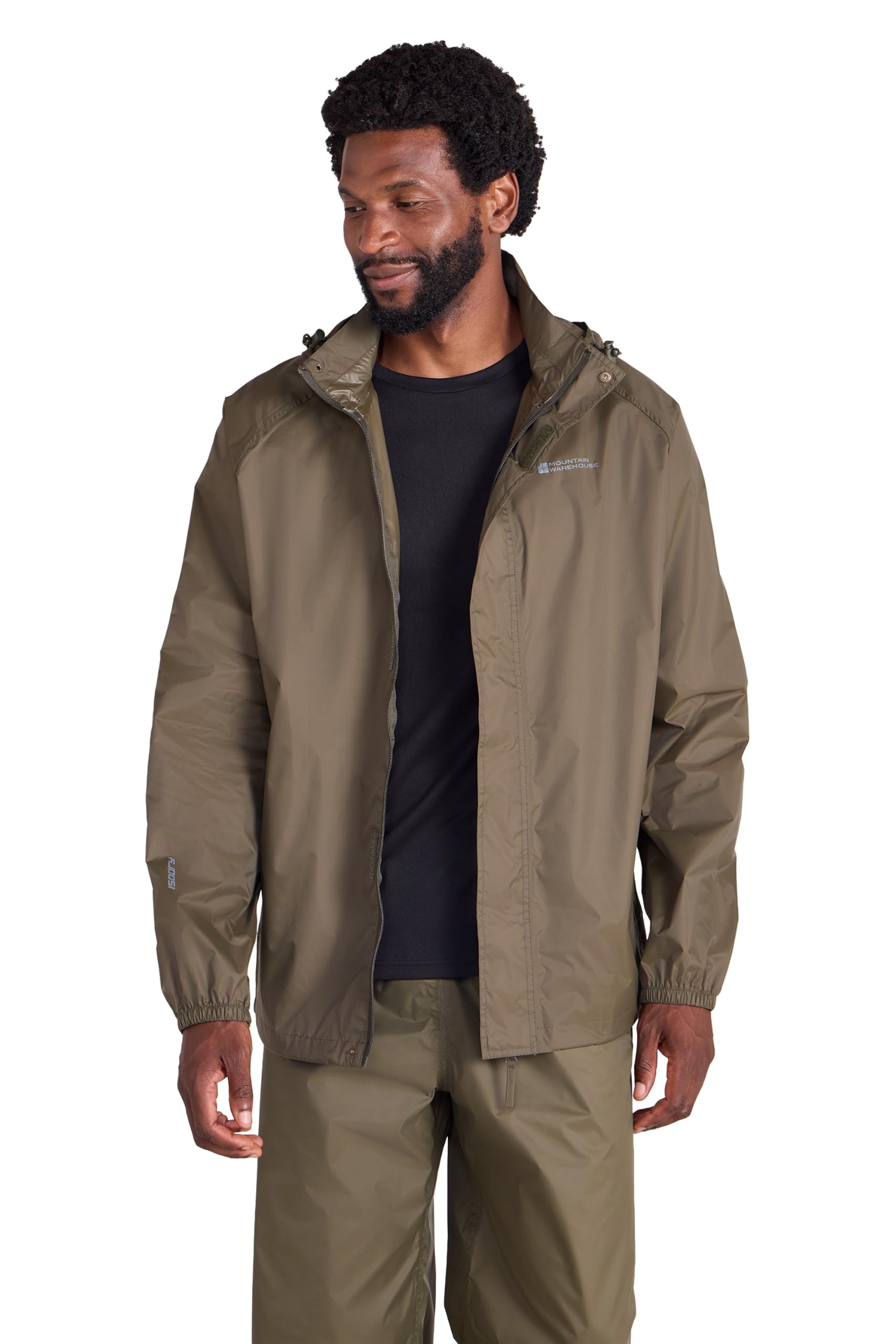 Mountain Warehouse Pakka Mens Waterproof Rain Jacket Khaki M