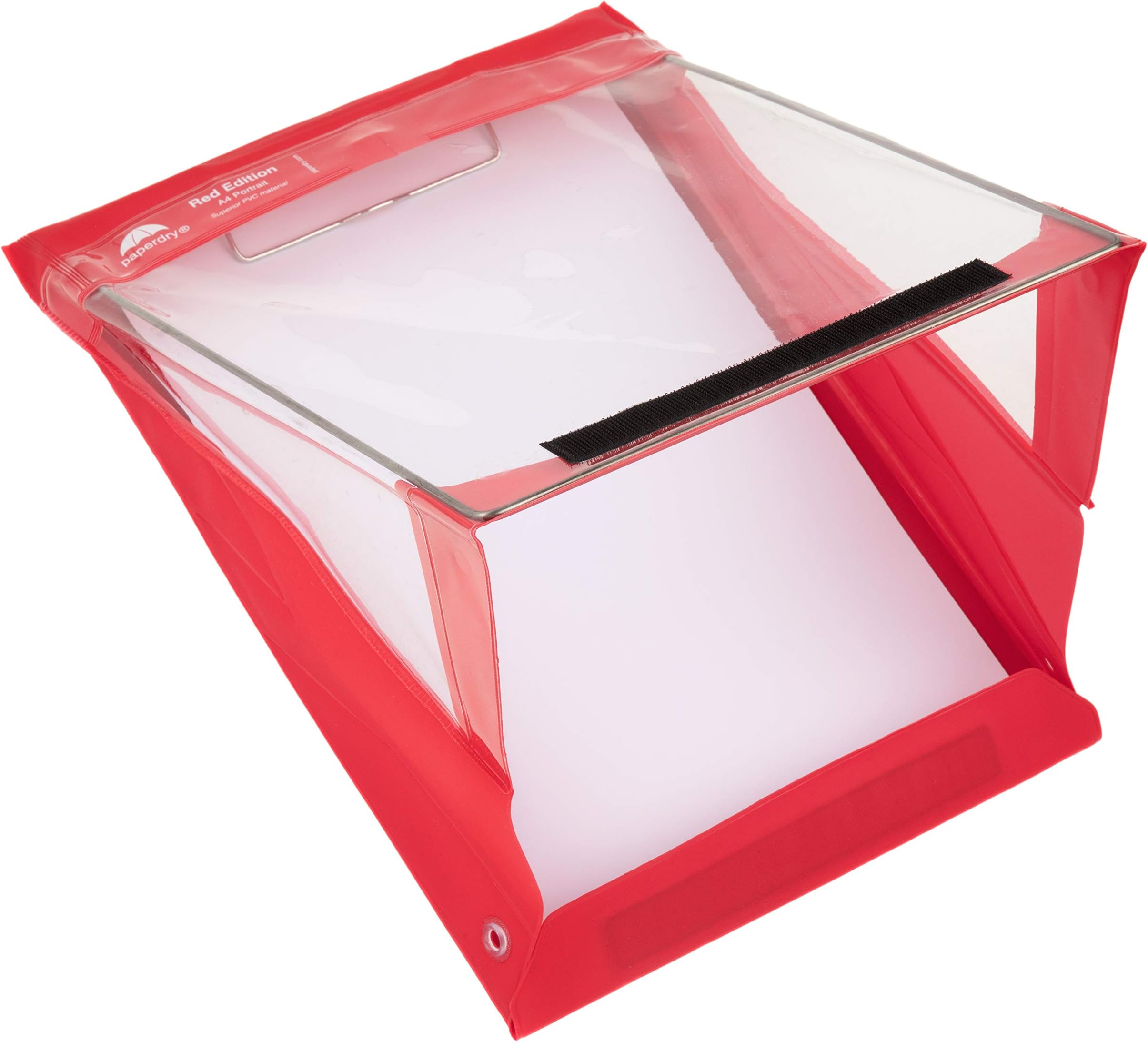 Waterproof Clipboard A4 Portrait by Paperdry, Red, Superior PVC Plastic with Cold Protection, Outdoor Covered Clip Board with Storage, A4 Waterproof Document Holder