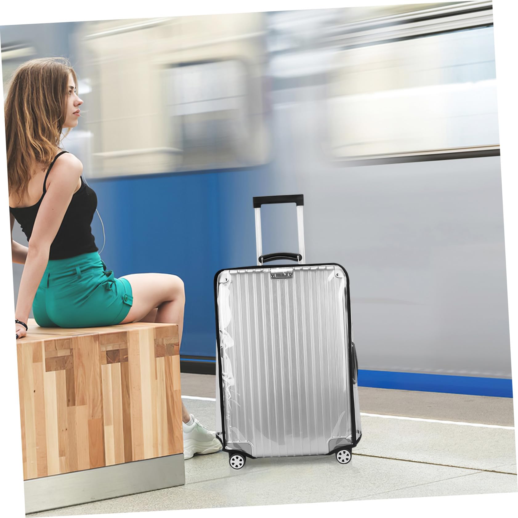 Mipcase 2 pezzi Copertura Valigia Trasparente in PVC Spessa Protezione Anti- Coprivaligia Adatto a Tutti i Trolley Proteggi Valigie da Usura e Polvere