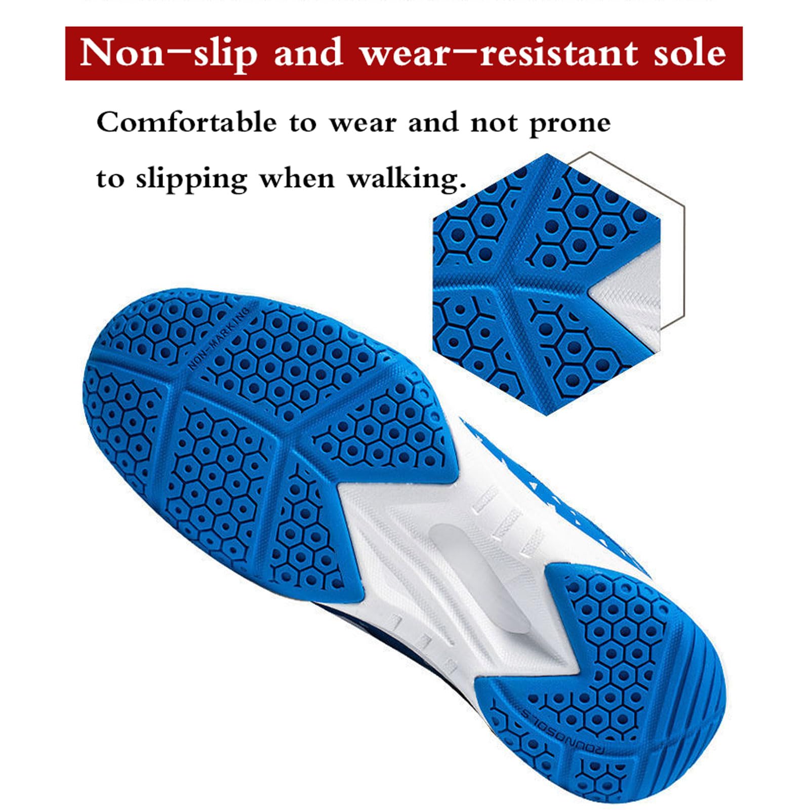 Chaussures De Badminton Pour Hommes Chaussures De Cour Intérieure Squash Volleyball Sneaker Chaussures Léger Respirant,A,36 EU