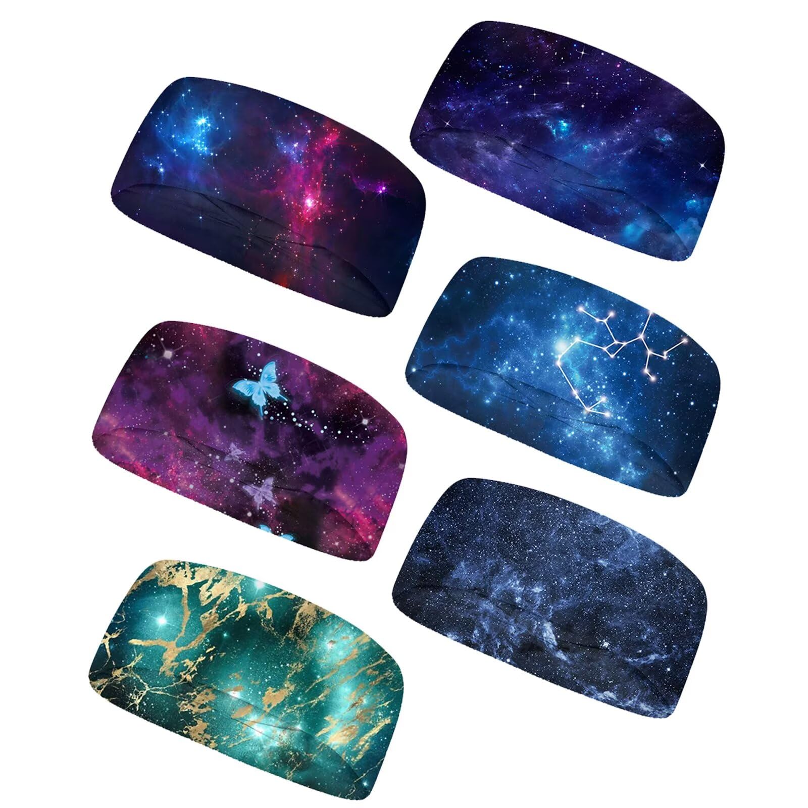 Forchrinse Sunflower with Text Print 6Pieces Sport Sweatband Headband for Soft Elasitc Headband Hair Bands Unisex Outdoor Sport Headbands