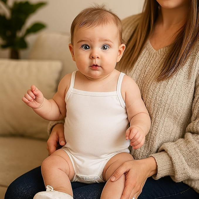 Bodys sin Mangas para Bebé Niña Pack 3 Blanco Nube miniatura 2