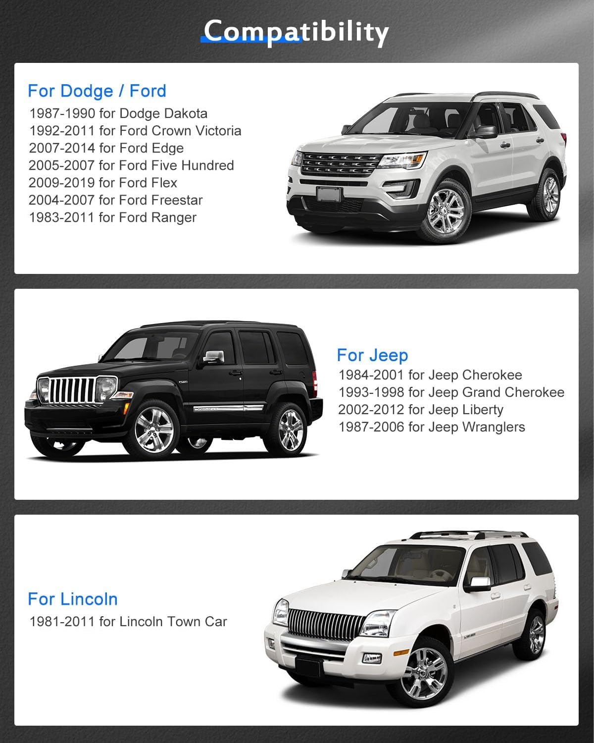 ECCPP 2PCS 1.25" Change your bolt pattern from 5x4.5 to 5x4.75 Wheel Adapters Compatible with 1992-2011 for Ford Crown Victoria| 2007-2014 for Ford Edge-NOT FIT Stock Rims