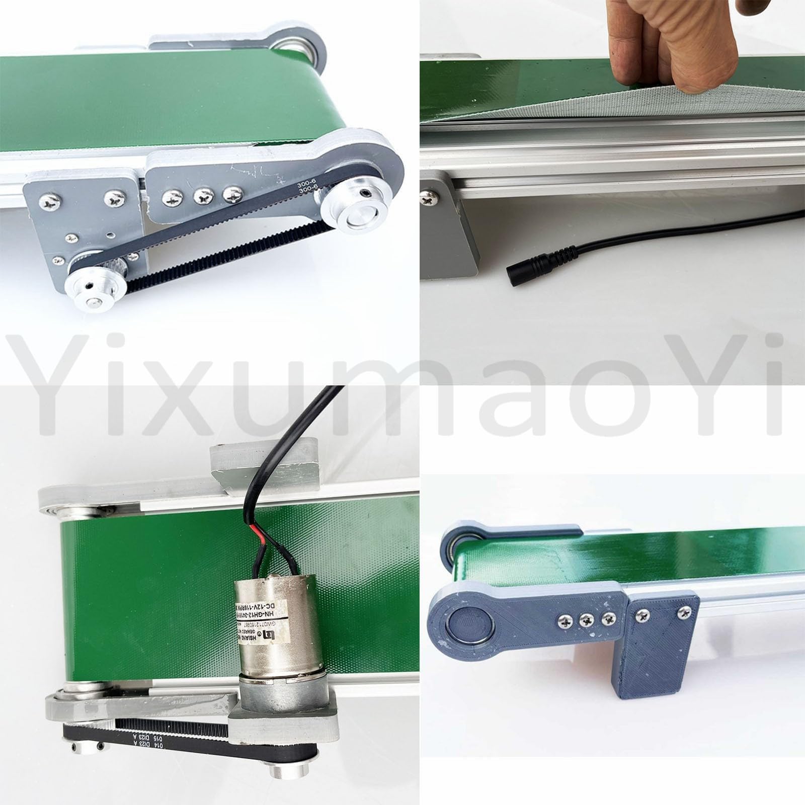 Genérico Cinta Transportadora de Escritorio Eléctrica, Cinta Transportadora Pequeña For Carga, Dispositivo de Experimento de Fricción, Velocidad Ajustable 1,8 A 7,6 Cm/s,Green-10x100cm